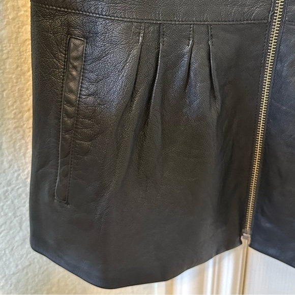 J. Jill leather black jacket zippered slight peplum size XS great condition - Picture 7 of 10